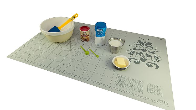 Bakmatta med mått, skalor och markeringar