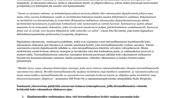 Vain näillä toimilla Suomi säilyy digitalisaation kärjessä rakennusalalla!