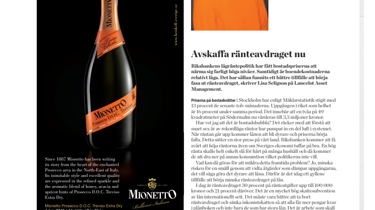 SvD, A Perfect Guide, "Avskaffa ränteavdraget nu", krönika av Lisa Seligson, 24 november 2013