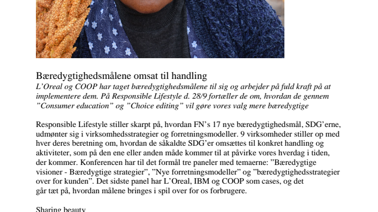 Bæredygtighedsmålene omsat til handling