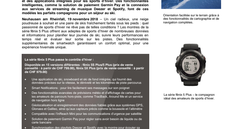 Série Garmin fēnix 5 Plus – le compagnon idéal pour vos sorties dans la poudreuse !