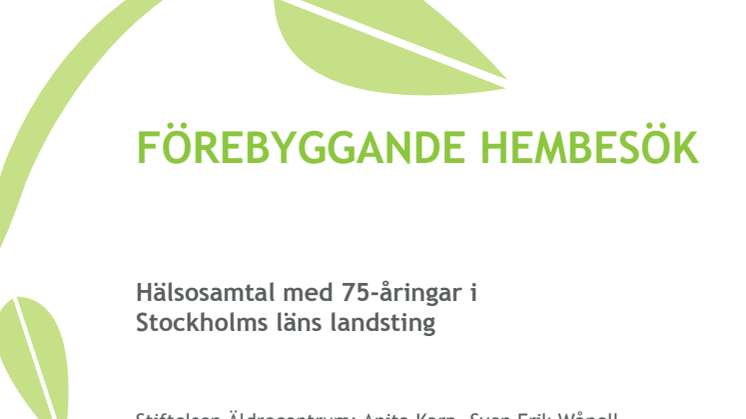 Rapport: Förebyggande hembesök