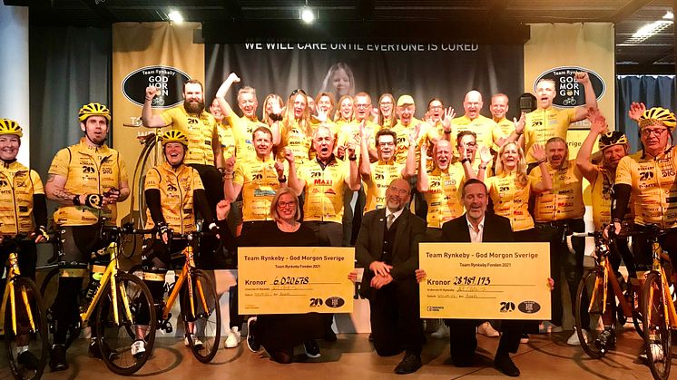 Team Rynkeby - God Morgon donerar totalt 35 miljoner kronor till Barncancerfonden & Barnhjärnfonden.