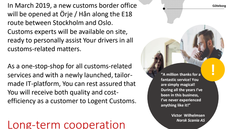 Logent Customs extends its offer with a border customs office along the E18 route