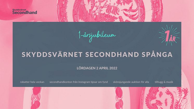 1-årsjubileum för Skyddsvärnet Secondhand Spånga!