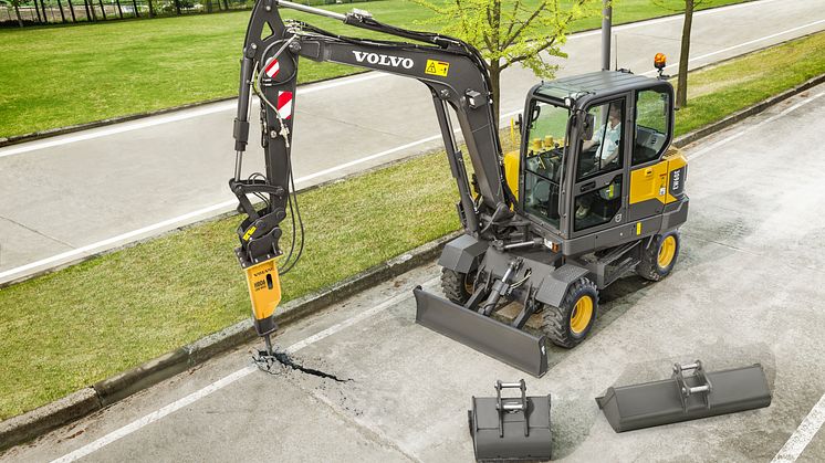 Volvo EW60E grävmaskin - flexibilitet med redskap från Volvo Construction Equipment