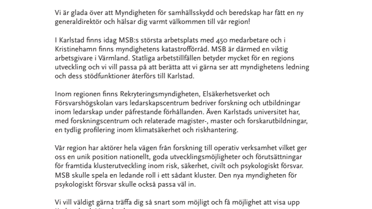 Region Värmland och Karlstads kommun bjuder in Dan Eliasson 