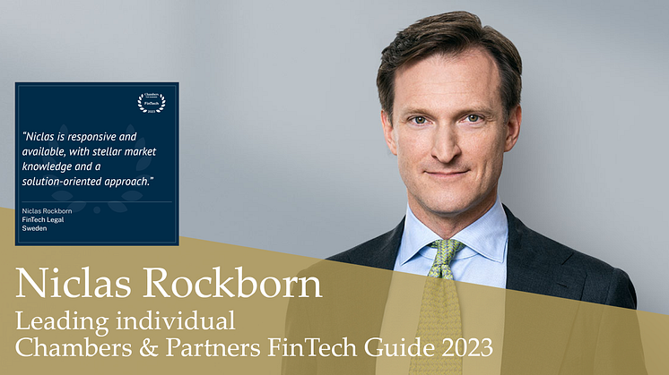 Niclas Rockborn – ledande inom fintech i Chambers FinTech guide 2023