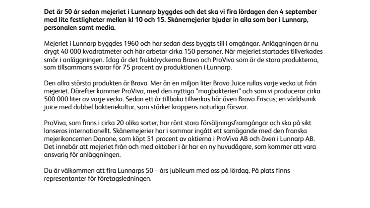 Välkommen till Lunnarps mejeri - som firar sitt 50 års jubileum