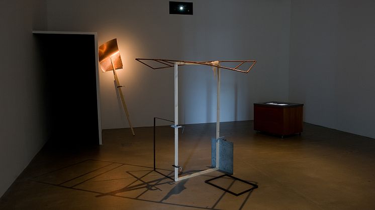 Joanna Hutton - installation; metal, wood, gel, video (loop, 1m 1s)
