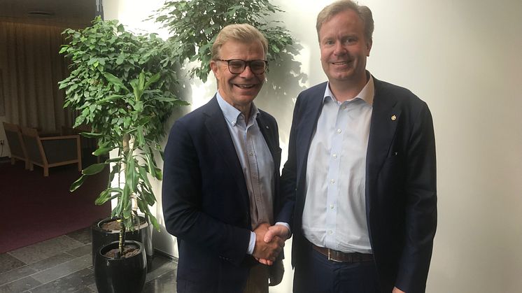 Ola Månsson, vd för Installatörsföretagen, och Johan Lindström, vd för Plåt & Ventföretagen.