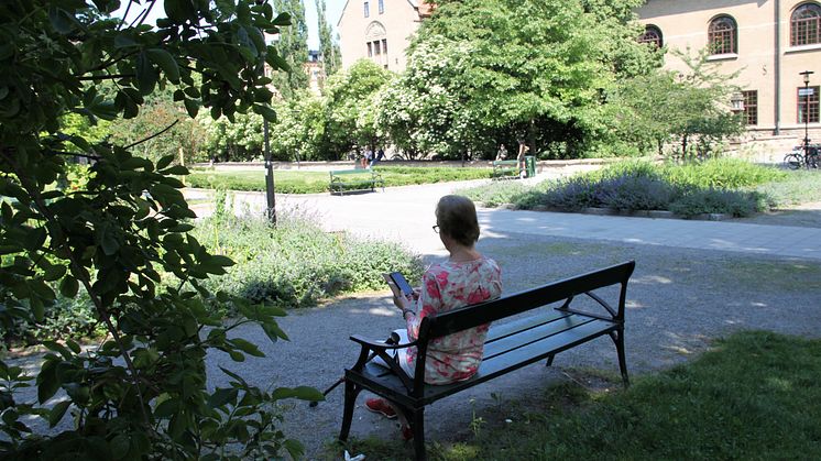 Äldre_juli2020_Else Andersson_på bänk_generell äldre