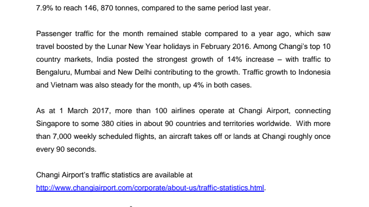 Operating Indicators for February 2017
