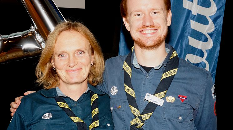 Scouternas nya ordförandepar Britta Burreau och Gustaf Haag