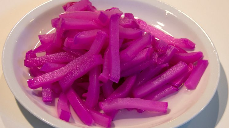 Majrova färgad med rhodamine B.