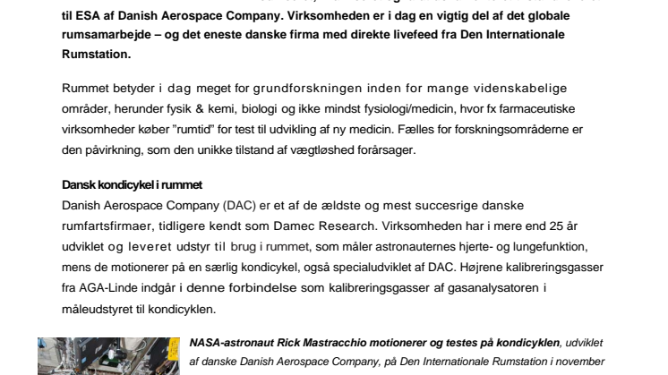 Den første kommercielle gasflaske i rummet