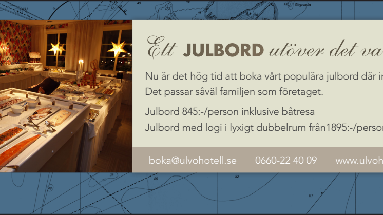 Ett av norrlands bästa julbord hittar du på Ulvö Hotell -Tillagad av Copperhill kock 