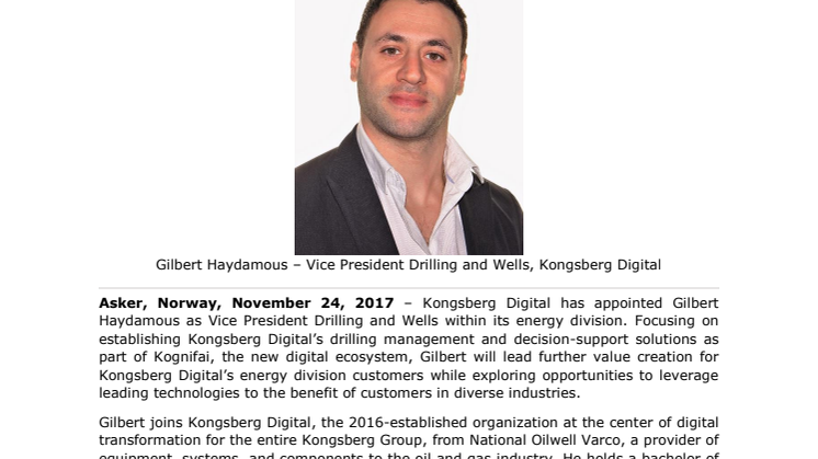 Kongsberg Digital: Enabling digital transformation tops agenda for new Drilling and Wells VP at Kongsberg Digital