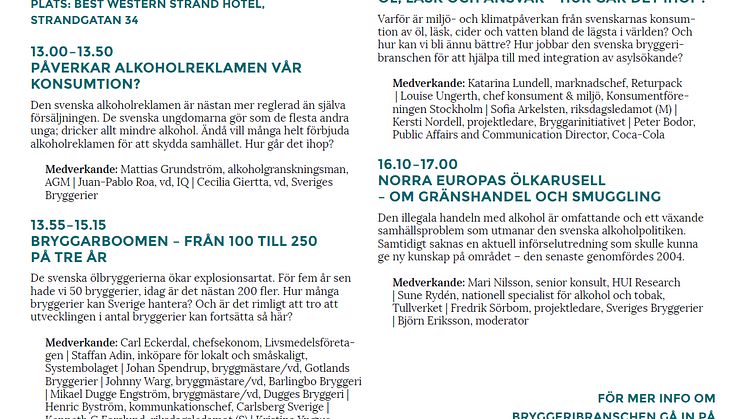 Missa inte Bryggardagen i Almedalen - om bryggeriboomen, alkoholreklam, smuggling och ansvar.