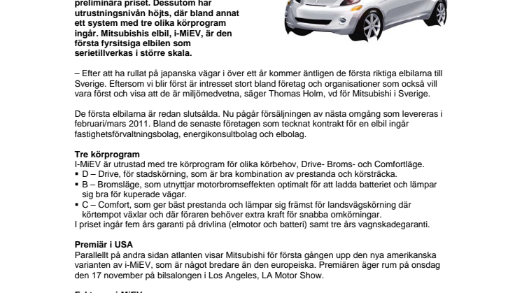 Första elbilarna på väg till Sverige