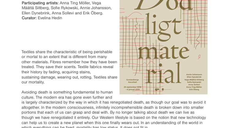 Deadly Material, a textile group exhibition