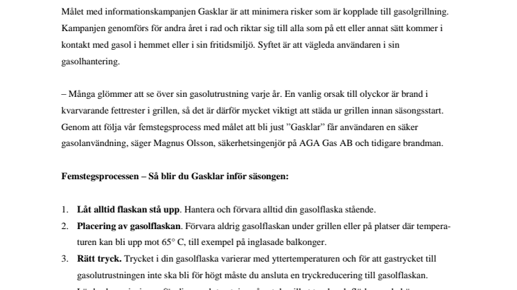 Bli Gasklar inför sommaren!