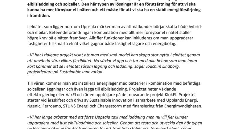 Sveriges smartaste elnät utökas med solel, lagring och laddning