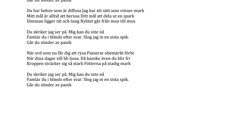 NÄR MÖRKA DAGAR VILL BLI LJUSA