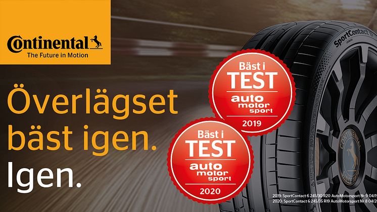 SportContact 6 bäst i test igen hos auto motor & sport.