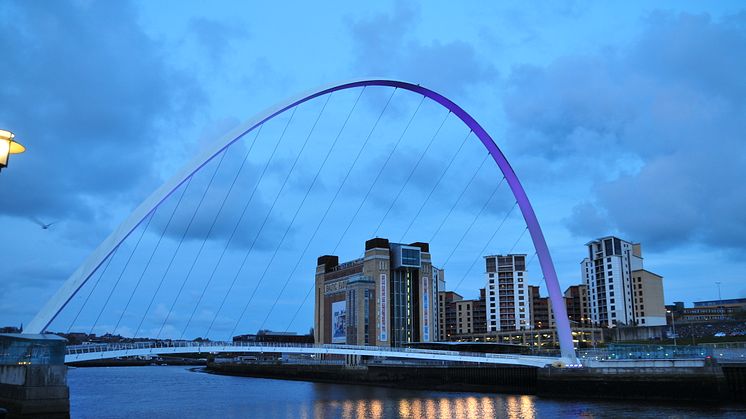 ​Gateshead Millenium Bridge turns purple to launch Action on Stroke Month