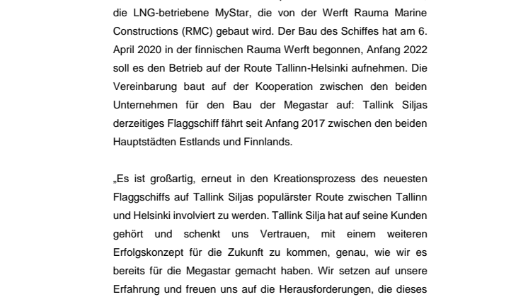 Finnische Interieur Design Company dSign Vertti Kivi & Co übernimmt Inneneinrichtung von Tallink Siljas neuem Schiff MyStar