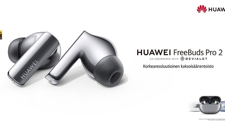 Huawein huipputason langattomat FreeBuds Pro 2 -kuulokkeet ovat nyt myynnissä Suomessa 