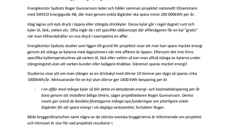 Energislukande drickakylar i fokus för nationellt projekt