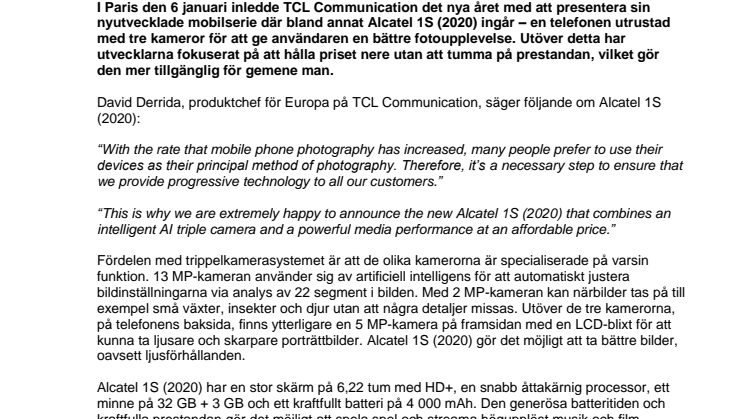 Alcatel 1S (2020): Snabb smartphone med stort minne och tre kameror till oslagbart pris