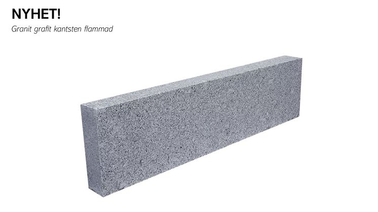 Granit grafit kantsten flammad