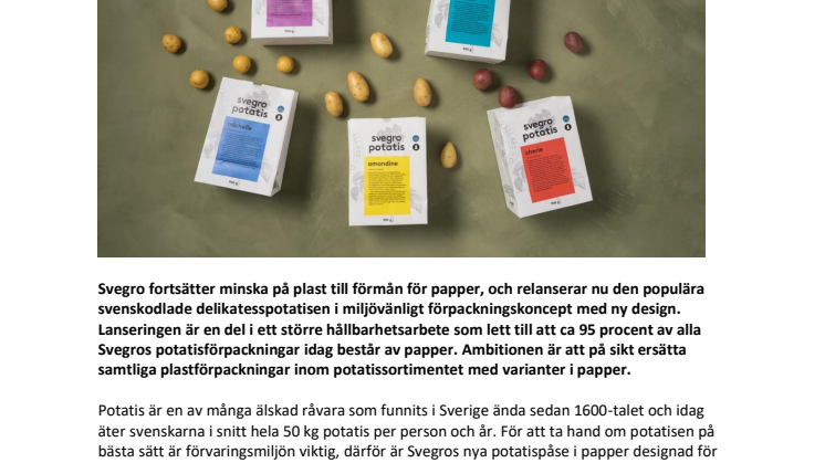 Svegro driver hållbarhetsarbetet framåt  och lanserar fler miljövänliga förpackningar