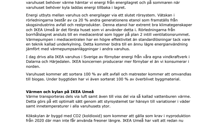 IKEA UMEÅ OCH HÅLLBARHET