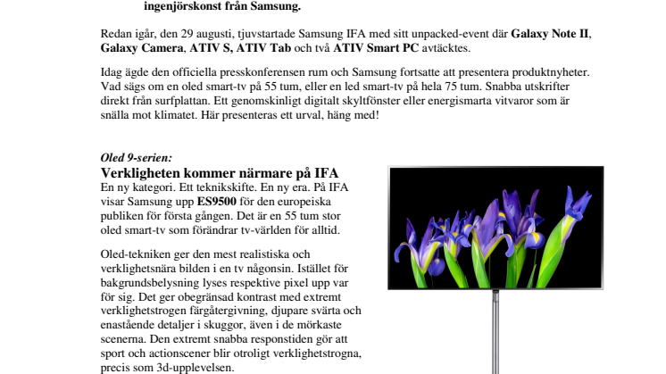 Samsungs nyheter från IFA-mässan i Berlin: Nya steg mot en smartare framtid