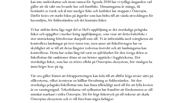 Landshövdingarnas brev till Havs- och vattenmyndigheten
