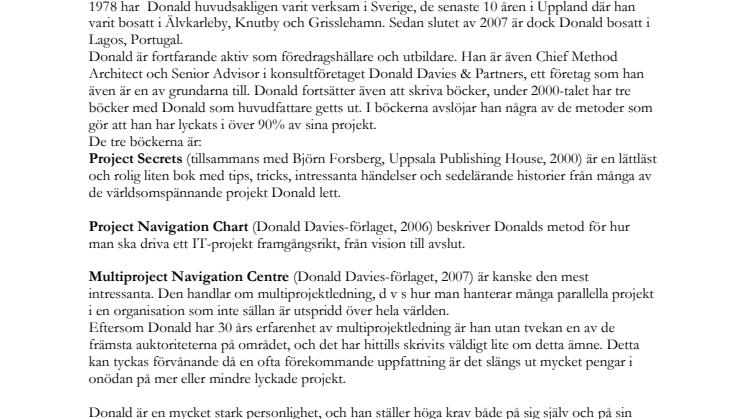 Donald Davies 80 år