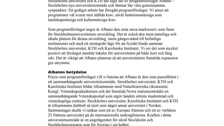 Remissvar Albano