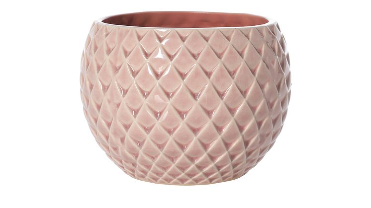 Kruka i rosa keramik