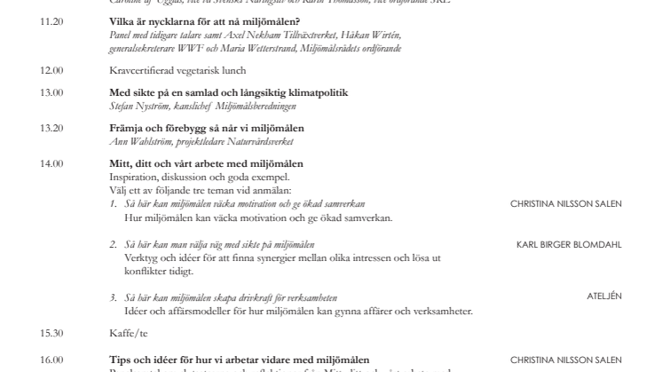 Miljömålsdagar i Växjö 27-28 april
