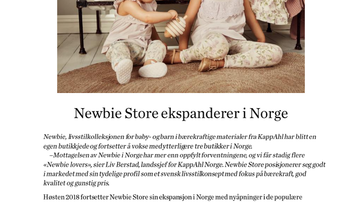 Newbie Store ekspanderer i Norge 