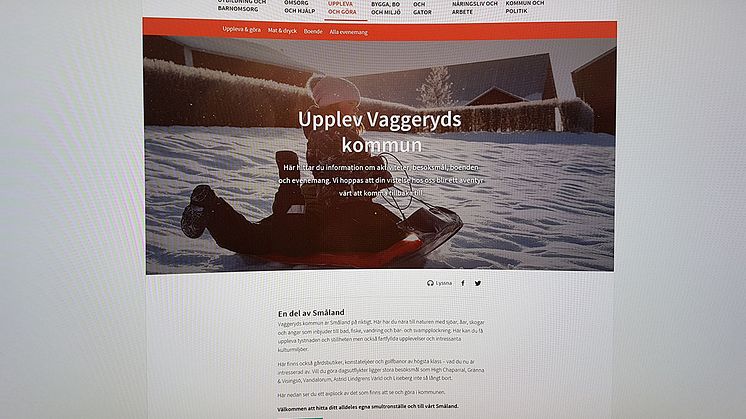 Vaggeryds kommun lanserar ny turistwebb