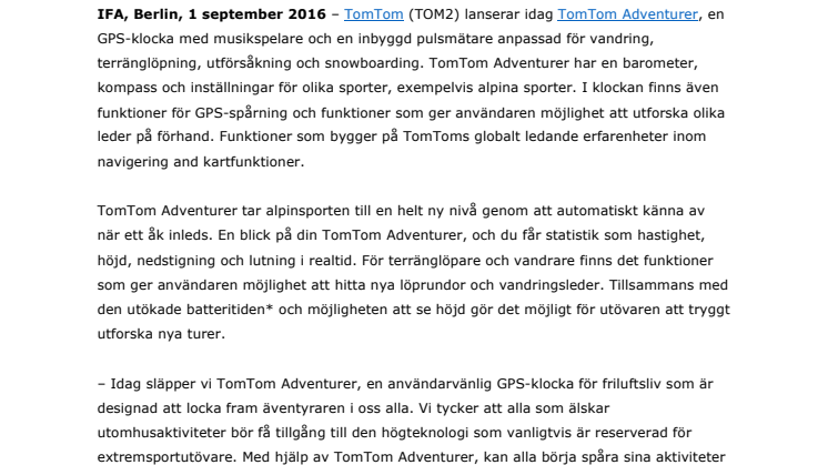 TomTom Adventurer: Upptäck med hjärtat