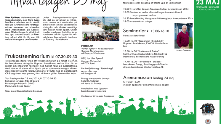 Program Tillväxtdagen den 23 maj
