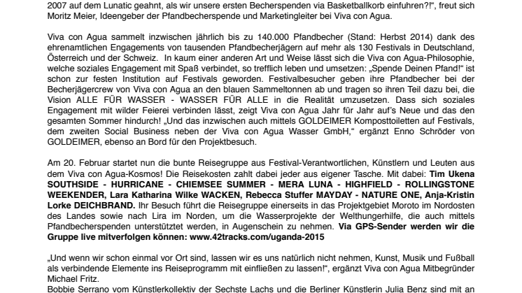 WE LOVE YOUGANDA - von der hiesigen Pfandbecherjagd zum Wasserprojekt und Festival in Uganda