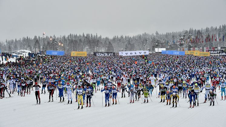 Vasaloppsstarten  2016. Foto: Nisse Schmidt 
