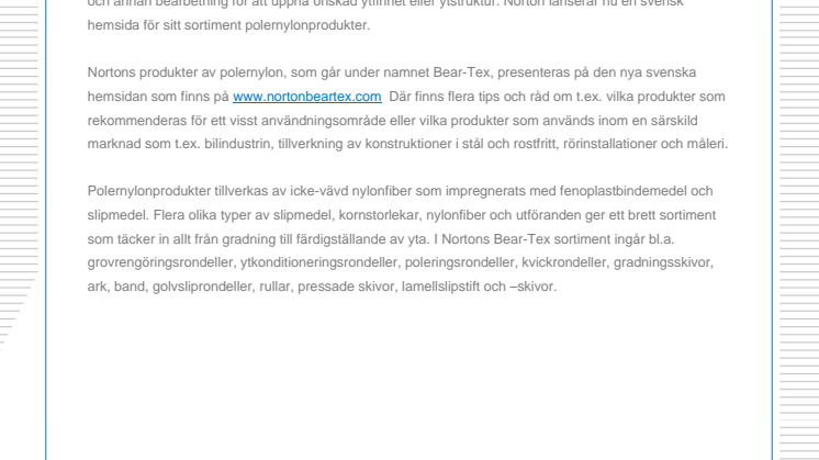 Ny hemsida för Norton polernylonprodukter